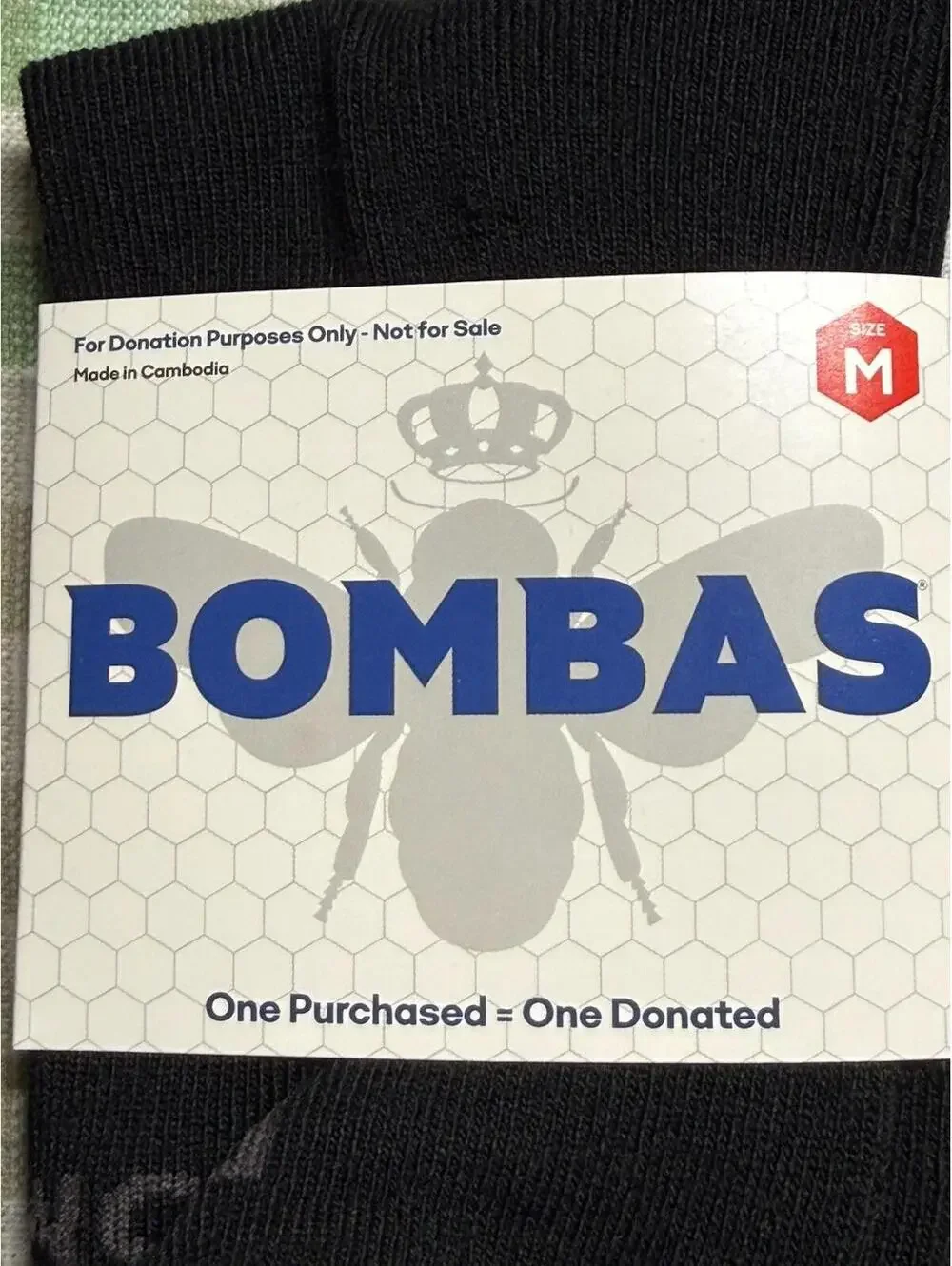 Bombas Lot of 4 (four) Pairs Crew Calf Socks in Black Adult Unisex Size M NEW #3
